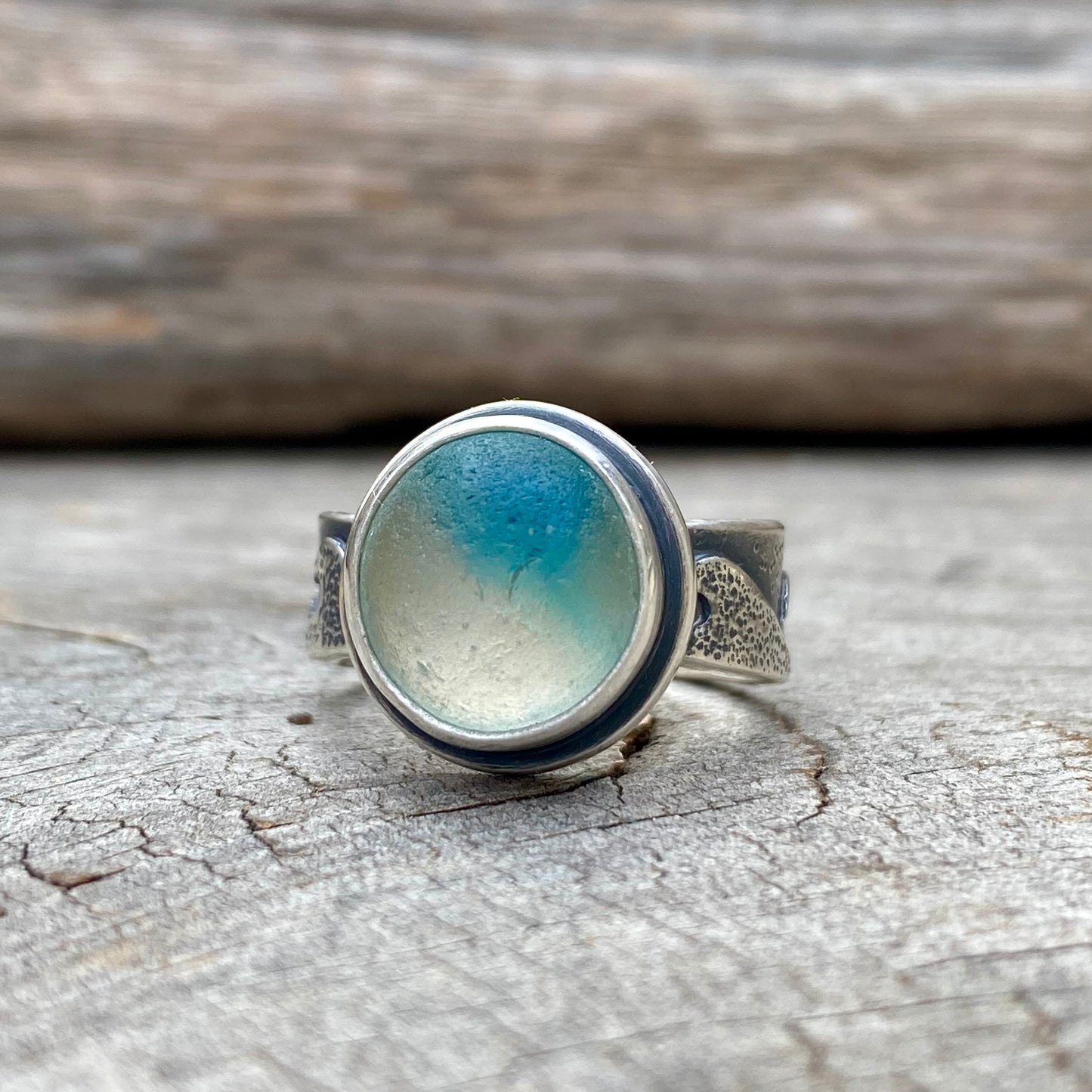 Changing Tides Genuine Sea Glass Ring (Thin Band Design)