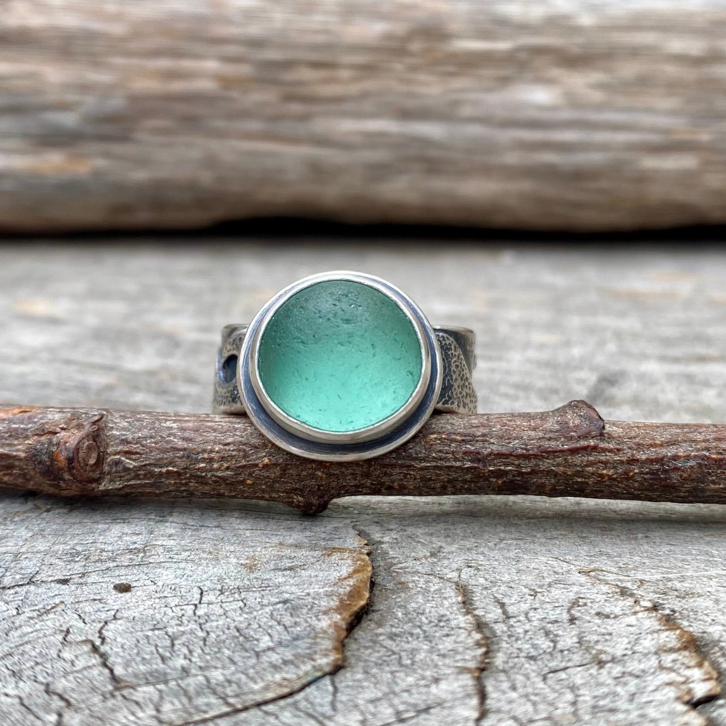 Changing Tides Genuine Sea Glass Ring (Thin Band Design)