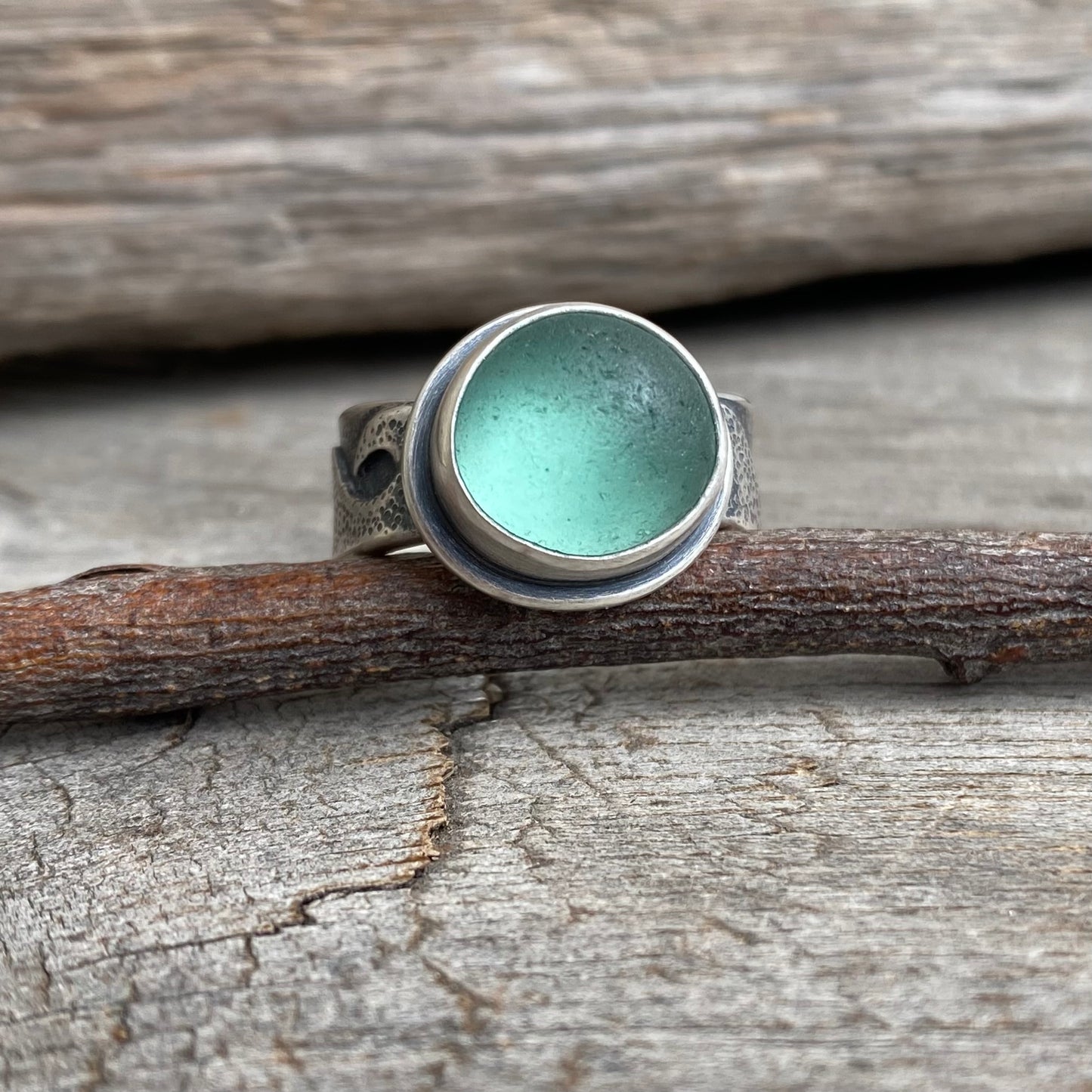 Changing Tides Genuine Sea Glass Ring (Thin Band Design)