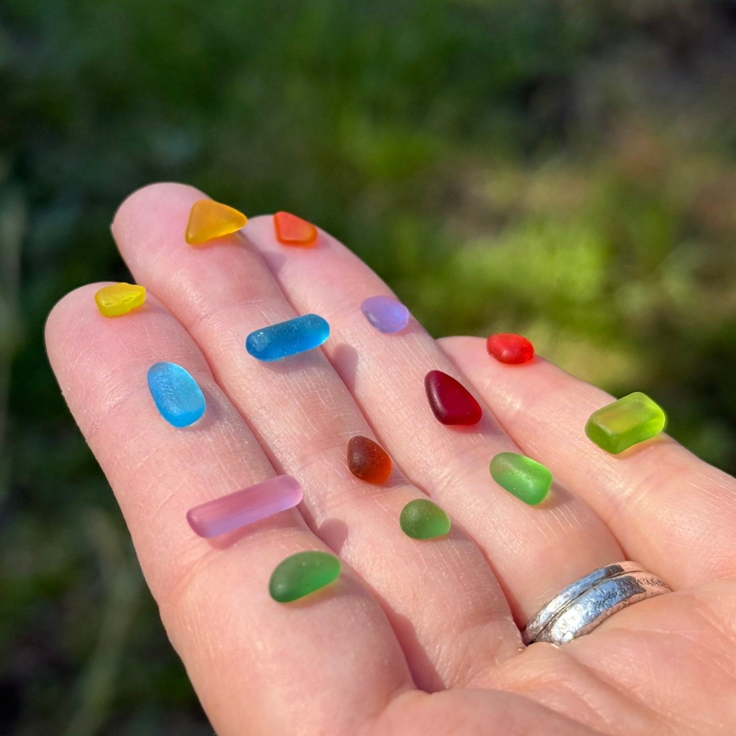 Shore-bound Tiny Sea Glass Rings