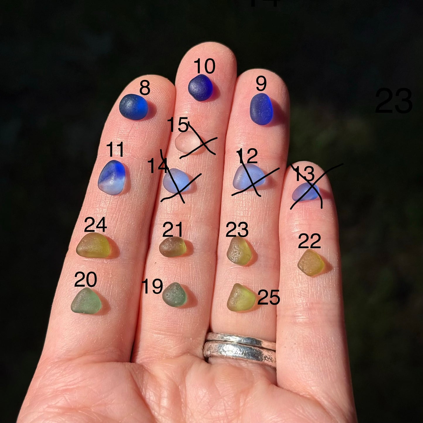 Shore-bound Tiny Sea Glass Rings