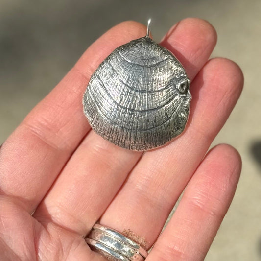 Hand Forged Oregon Coast Shell Pendant
