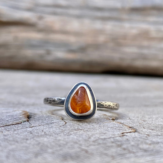 Ocean Tumbled Pacific Northwest Agate Tiny Ring size 6.75