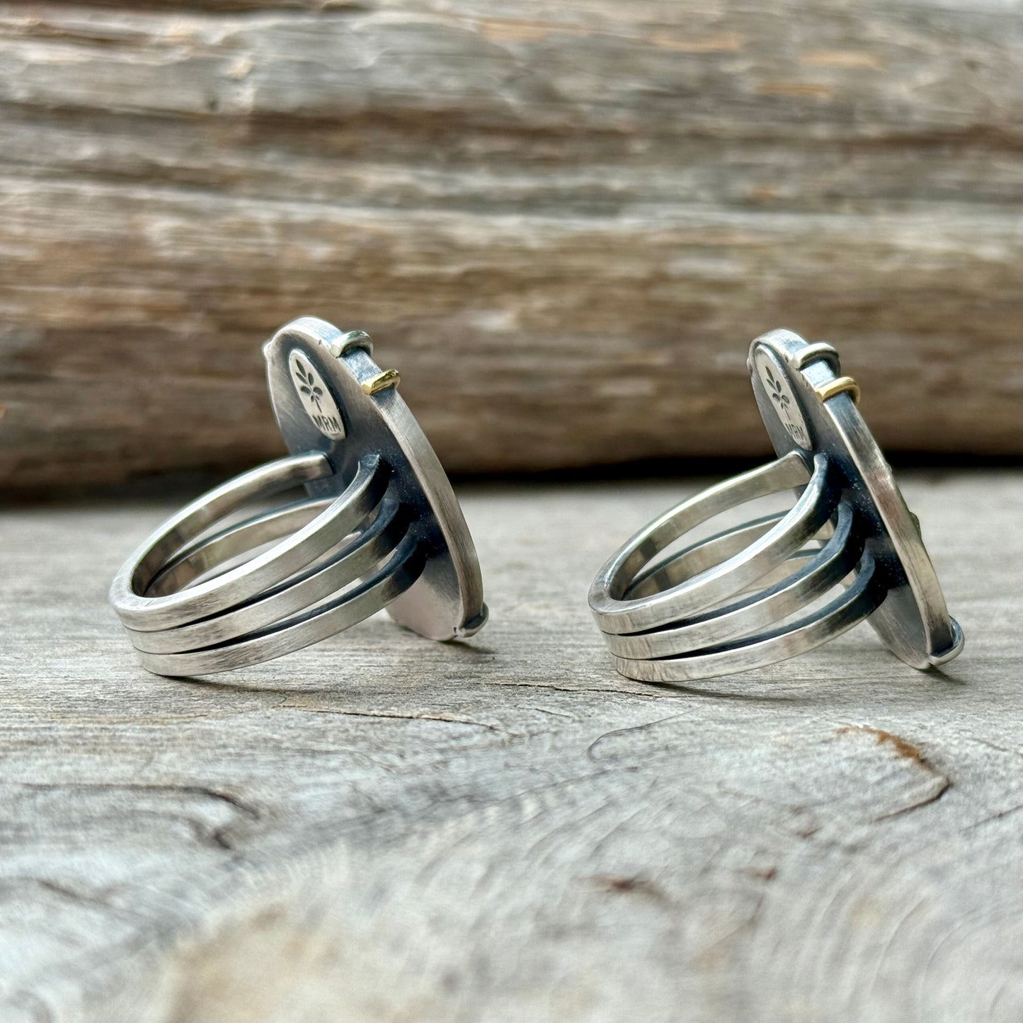 Oregon Shore Pine Gold and Silver Rings