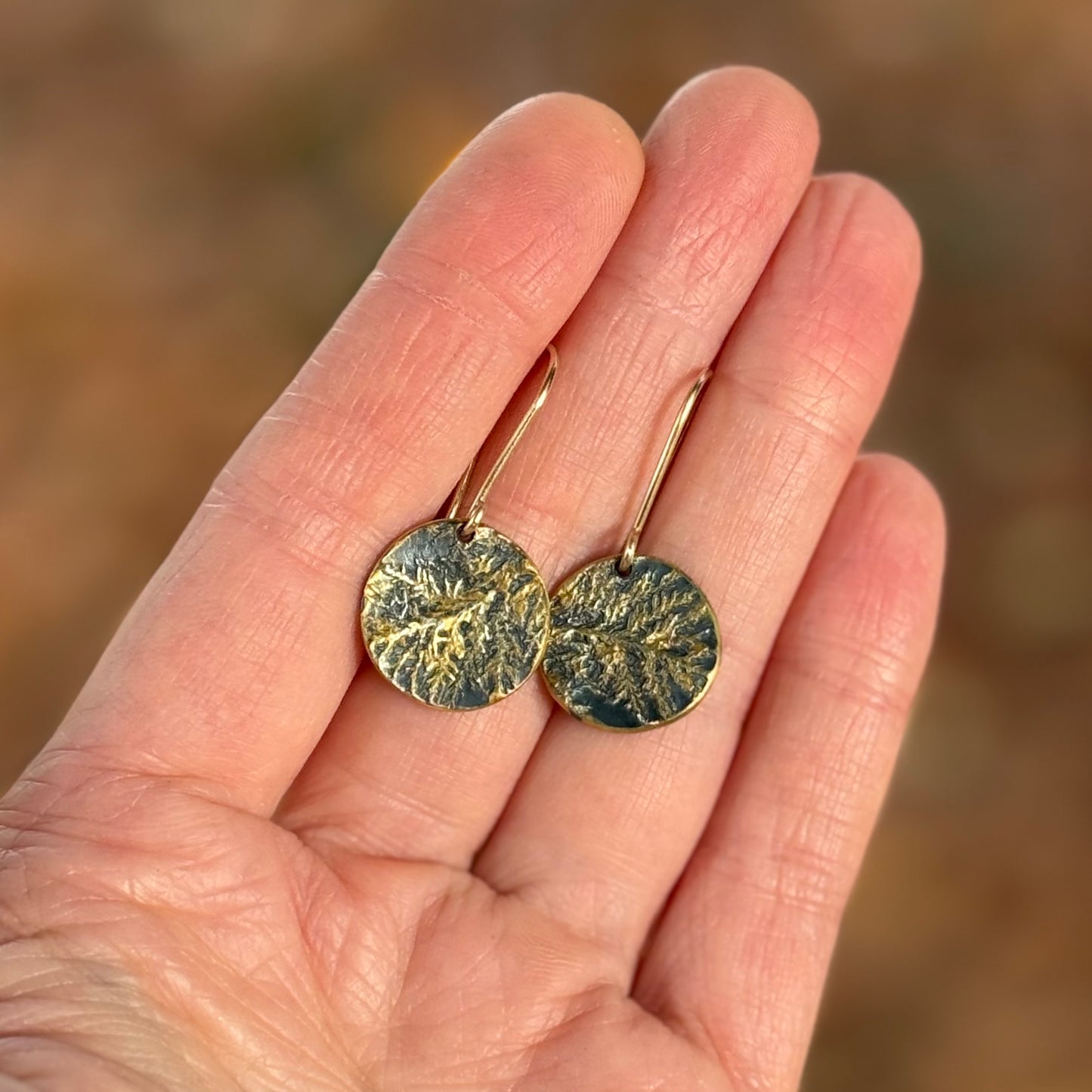 Glittering Wood Moss Dangles with 24k