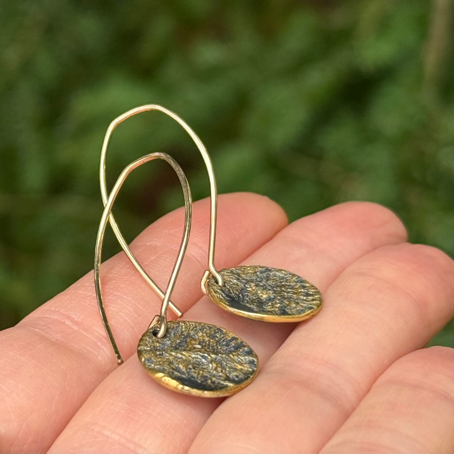 Glittering Wood Moss Dangles with 24k