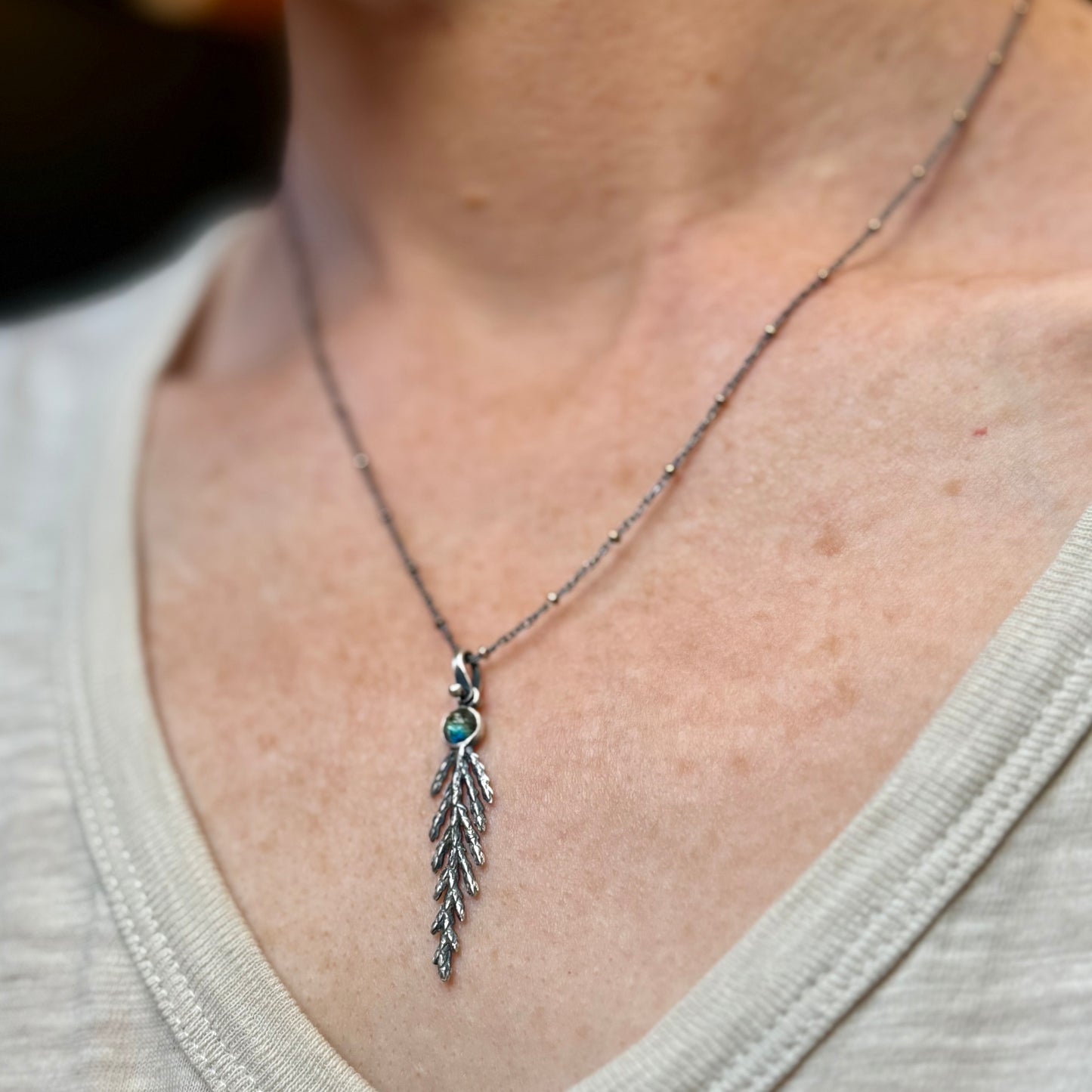 Oregon Cedar Leaf Pendant #1