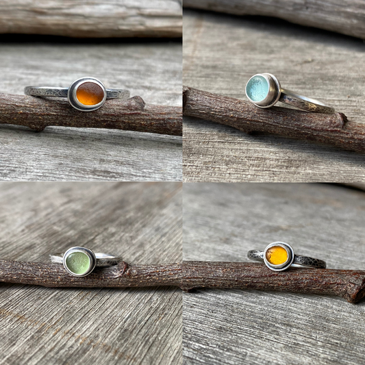 Tiny Sea Glass Rings Made-to-Size